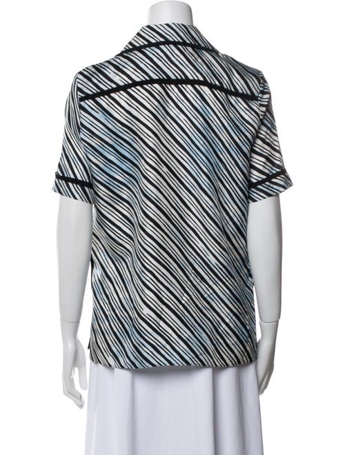 Fendi Silk Striped Button-Up Top