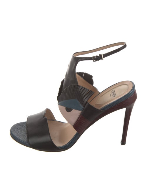Fendi Monsters Motif Leather Sandals