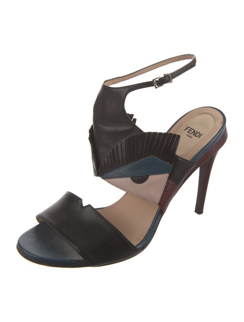 Fendi Monsters Motif Leather Sandals