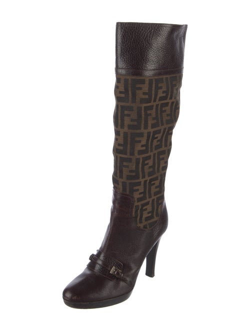 Fendi Zucca FF Logo Animal Print Boots