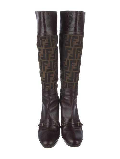 Fendi Zucca FF Logo Animal Print Boots