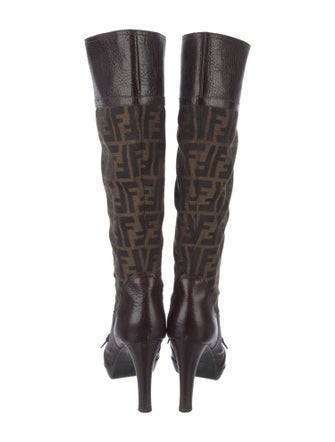 Fendi Zucca FF Logo Animal Print Boots
