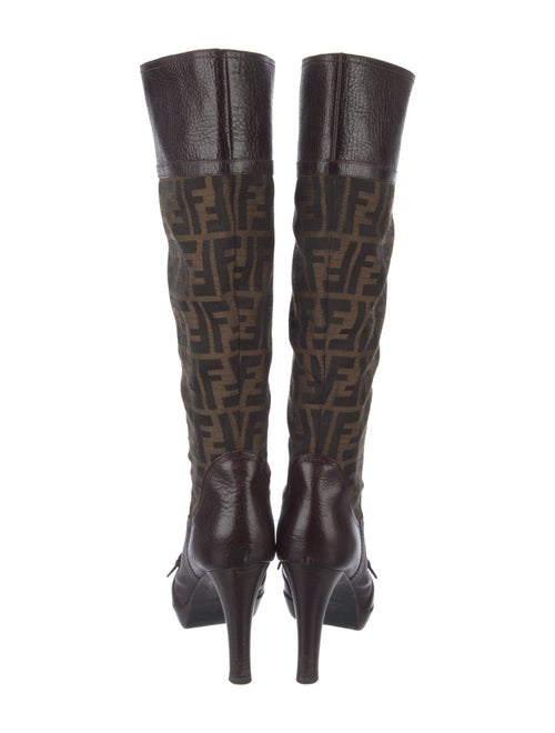 Fendi Zucca FF Logo Animal Print Boots
