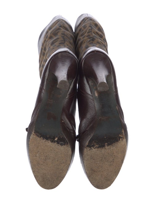 Fendi Zucca FF Logo Animal Print Boots