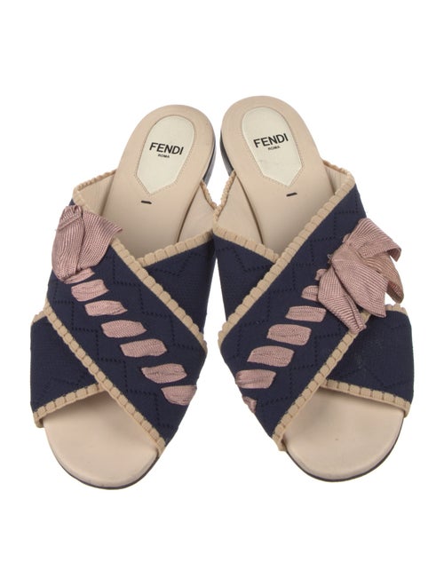 Fendi Printed Bow Accents Slides