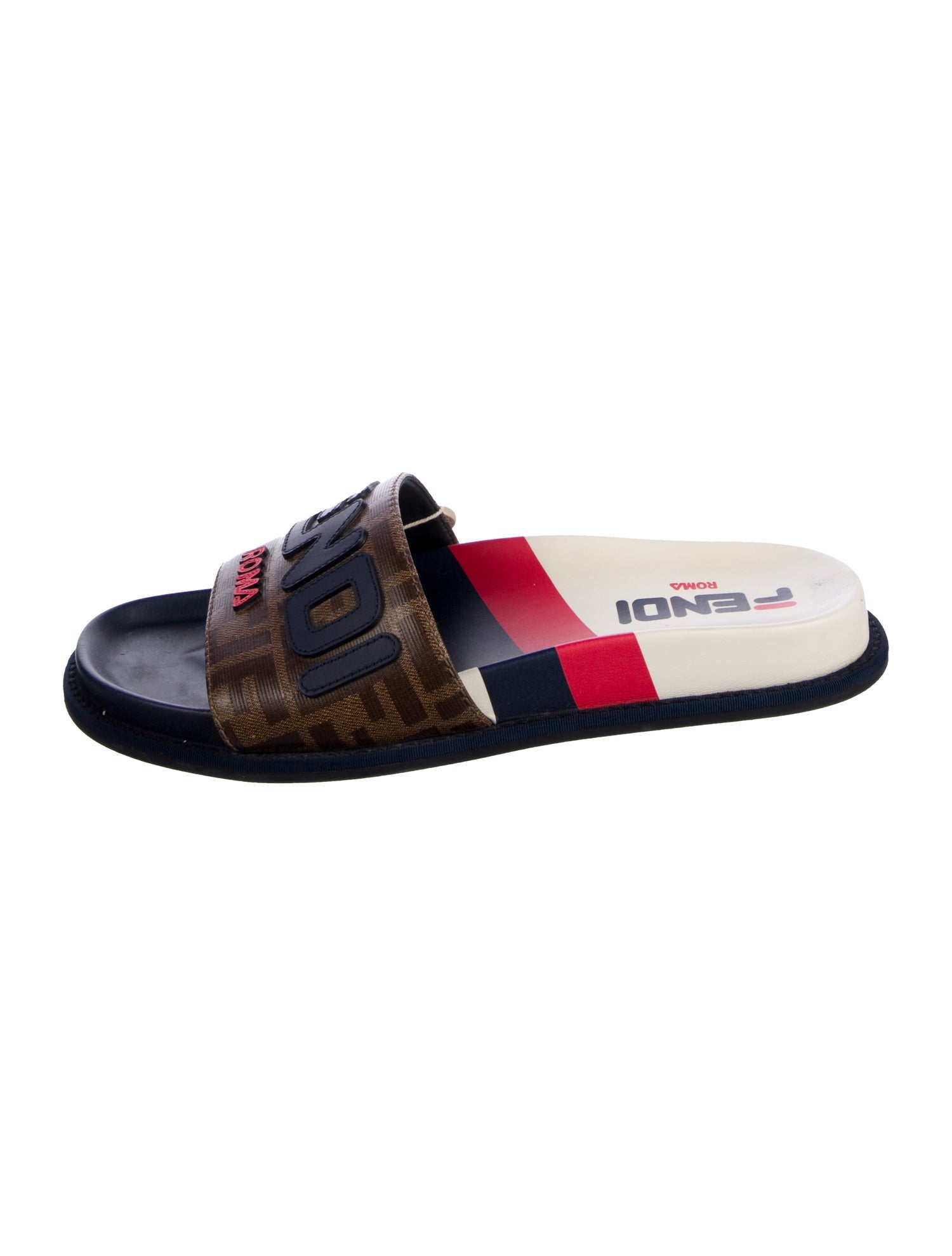 Fendi Zucca FF Logo Printed Slides