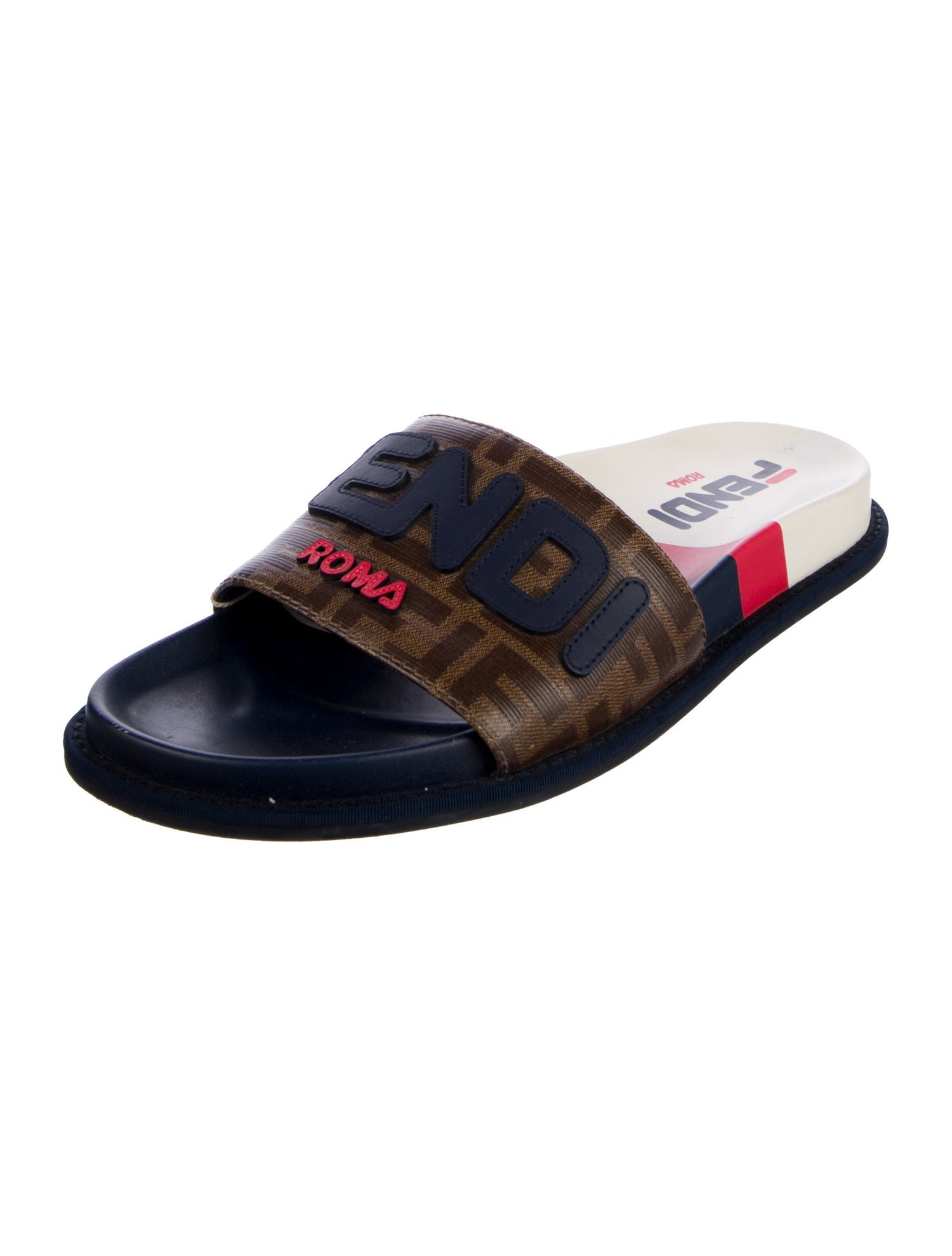 Fendi Zucca FF Logo Printed Slides