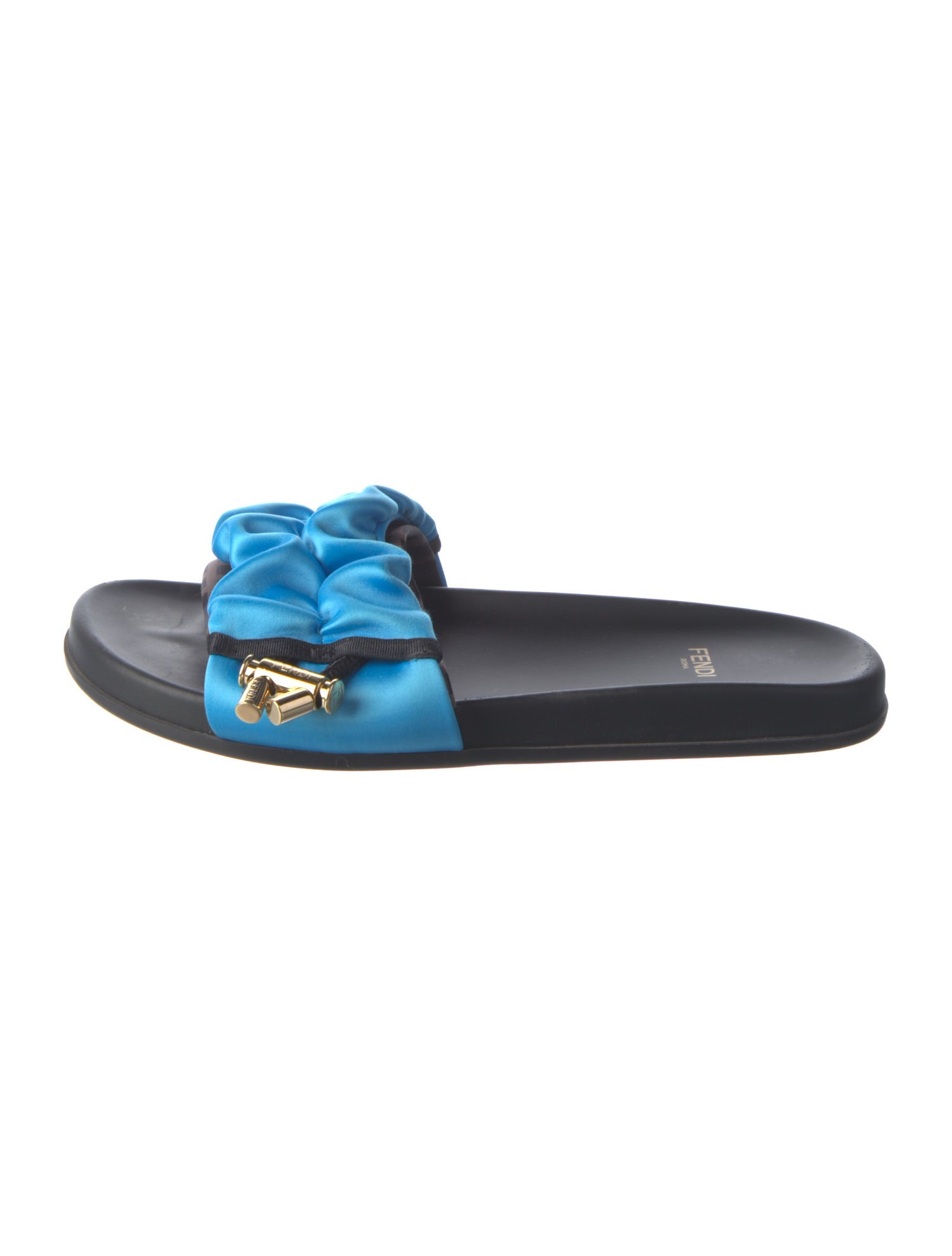 Fendi Zucca FF Logo Satin Slides