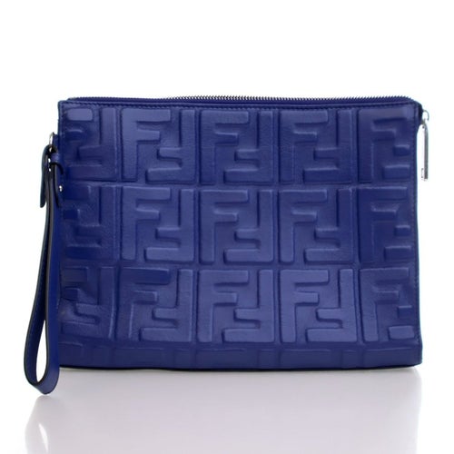 Fendi Zucca FF FF 1974 Embossed Calfskin Clutch