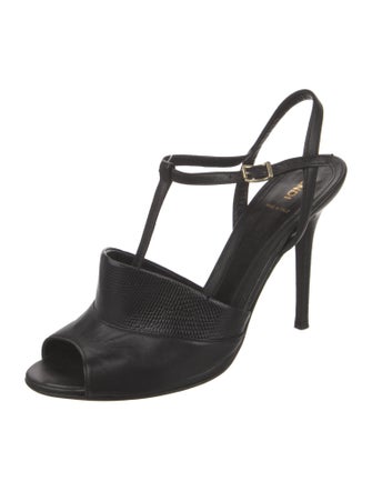 Fendi Zucca FF Logo Suede T-Strap Sandals