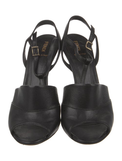 Fendi Zucca FF Logo Suede T-Strap Sandals