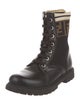 Fendi Zucca FF Logo Leather Combat Boots