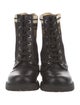 Fendi Zucca FF Logo Leather Combat Boots
