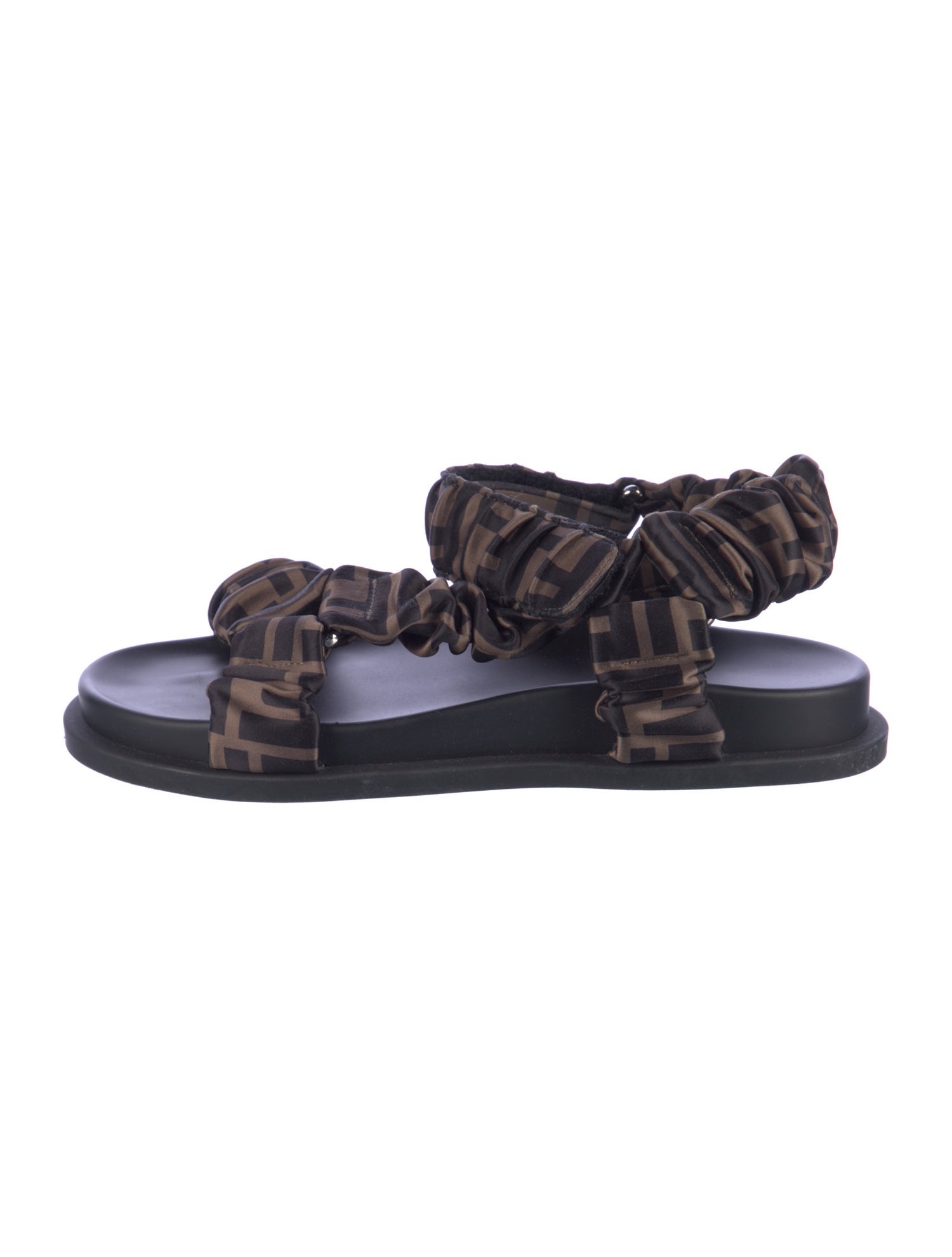 Fendi Zucca FF Logo Satin Sandals