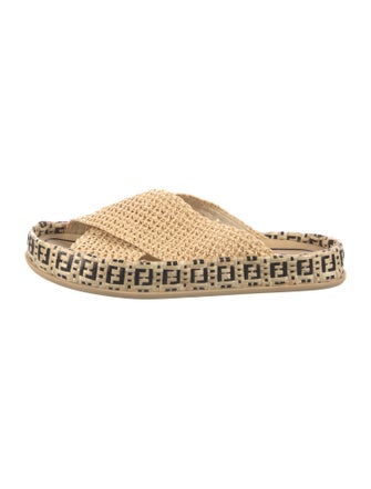 Fendi Zucca FF Logo Raffia Espadrilles