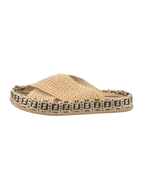 Fendi Zucca FF Logo Raffia Espadrilles