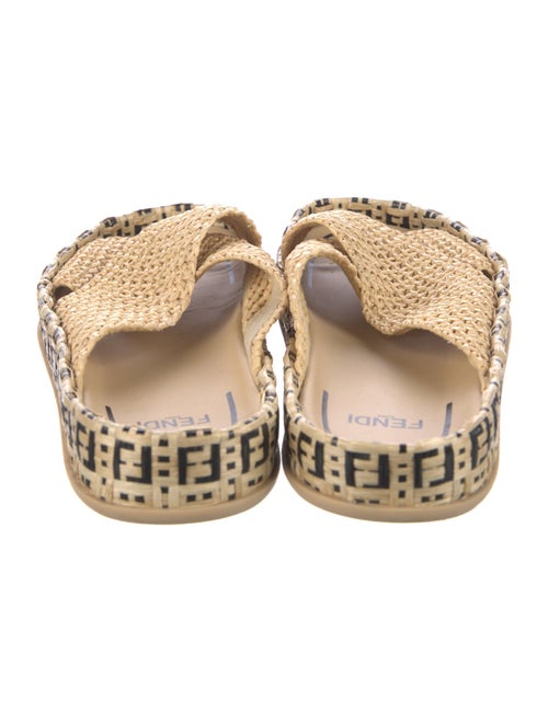 Fendi Zucca FF Logo Raffia Espadrilles