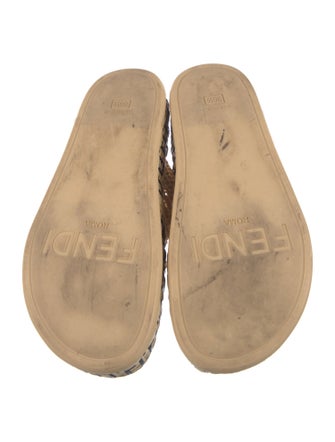 Fendi Zucca FF Logo Raffia Espadrilles