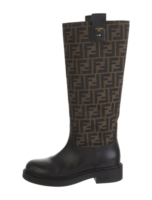 Fendi Zucca FF Logo Canvas Rain Boots