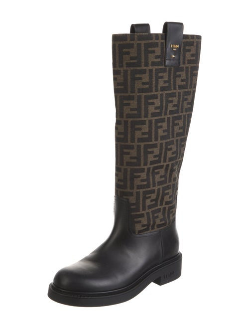 Fendi Zucca FF Logo Canvas Rain Boots