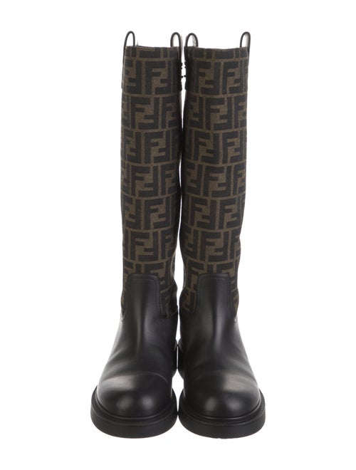 Fendi Zucca FF Logo Canvas Rain Boots