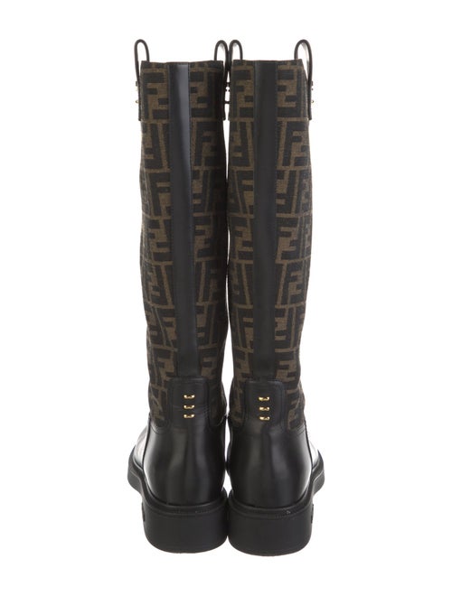 Fendi Zucca FF Logo Canvas Rain Boots