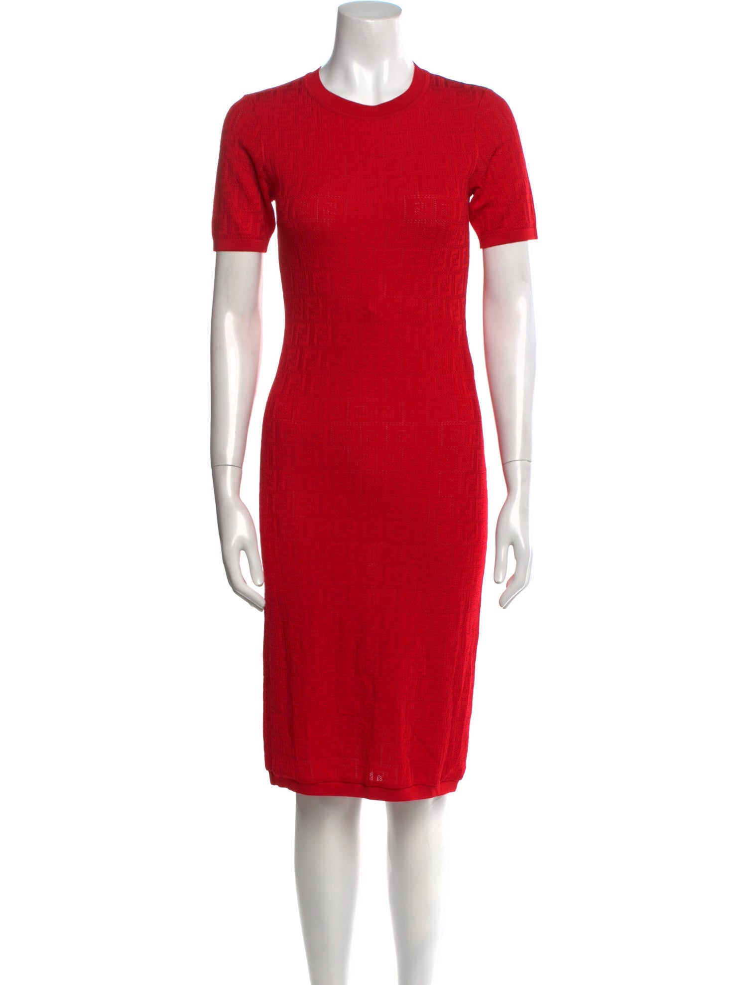 Fendi Crew Neck Mini Dress