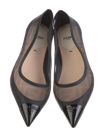 Fendi Zucca FF Logo Mesh Ballet Flats