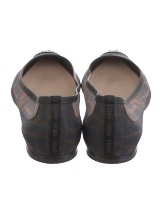 Fendi Zucca FF Logo Mesh Ballet Flats