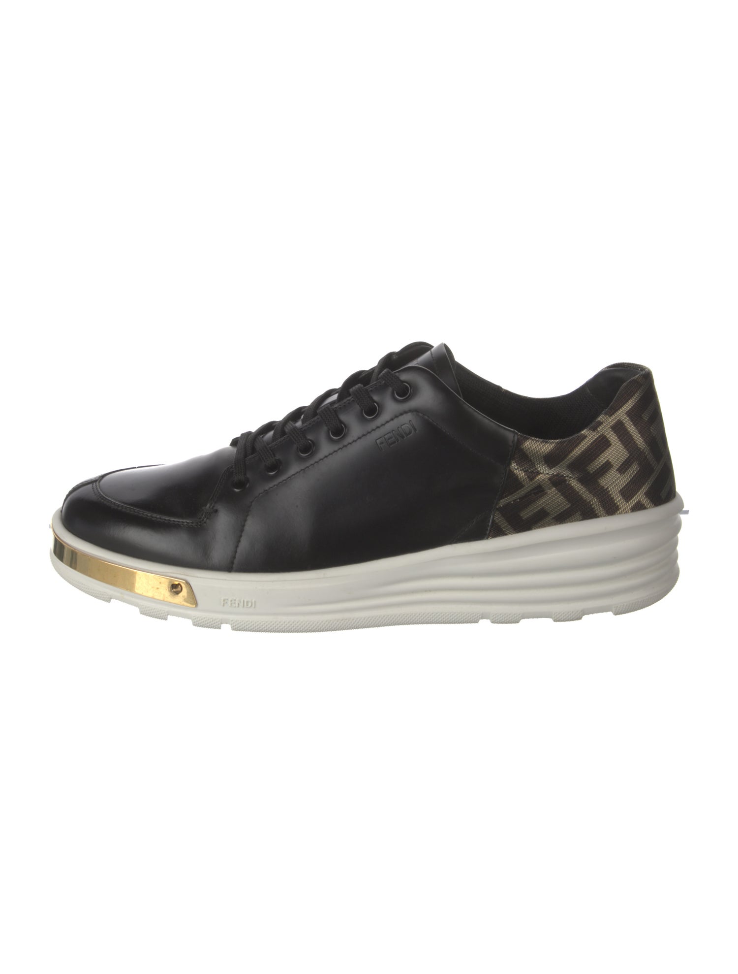 Fendi Zucca FF Logo Leather Athletic Sneakers
