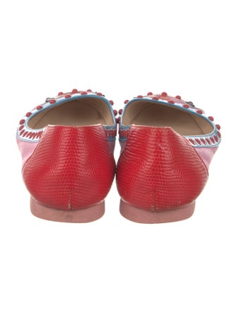Fendi Monsters Motif Leather Ballet Flats