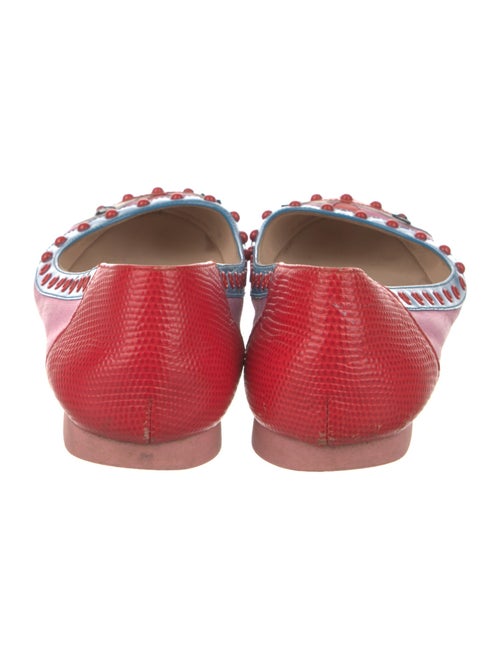 Fendi Monsters Motif Leather Ballet Flats