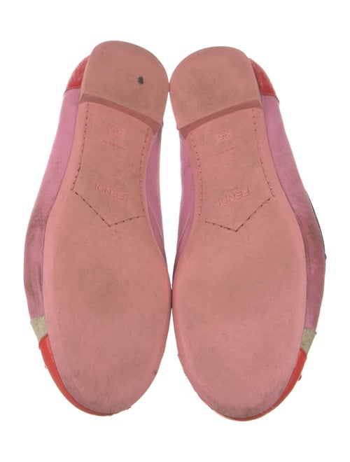 Fendi Monsters Motif Leather Ballet Flats