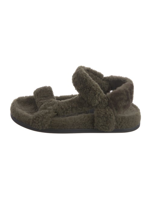 Fendi Zucca FF Logo Shearling Espadrilles