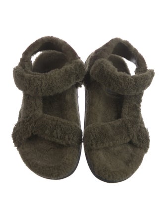 Fendi Zucca FF Logo Shearling Espadrilles