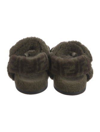 Fendi Zucca FF Logo Shearling Espadrilles