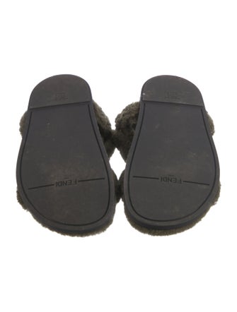 Fendi Zucca FF Logo Shearling Espadrilles