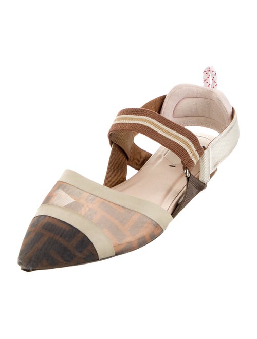 Fendi Zucca FF Logo Mesh Slingback Flats