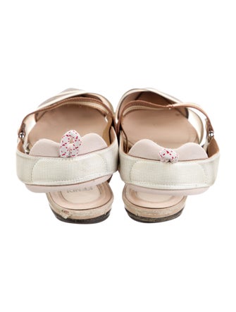 Fendi Zucca FF Logo Mesh Slingback Flats