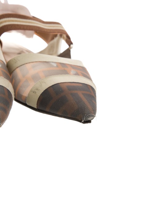 Fendi Zucca FF Logo Mesh Slingback Flats