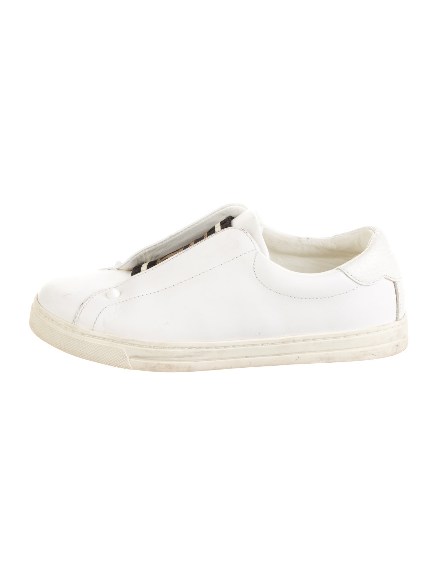 Fendi Zucca FF Logo Leather Sneakers