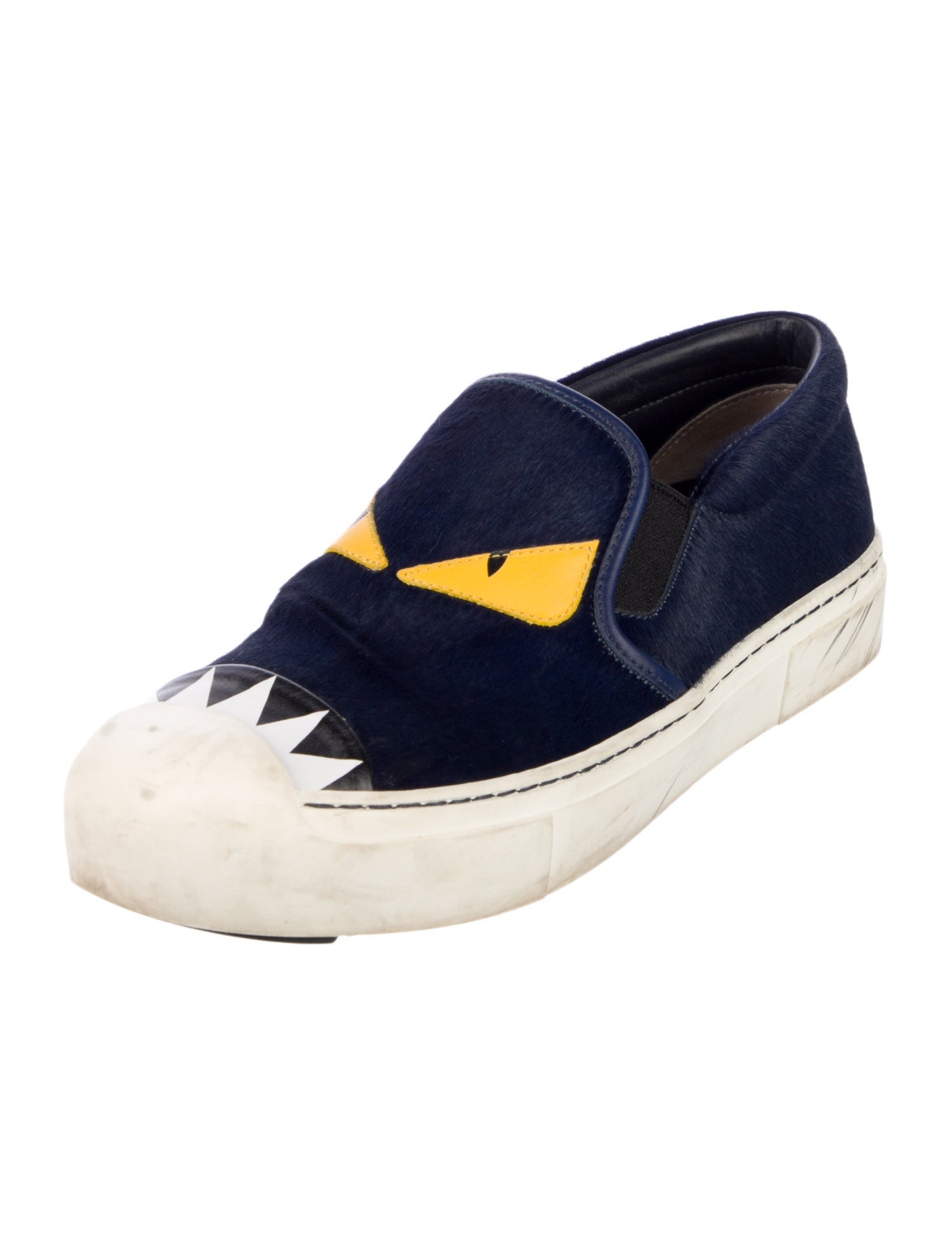 Fendi Monsters Motif Ponyhair Sneakers