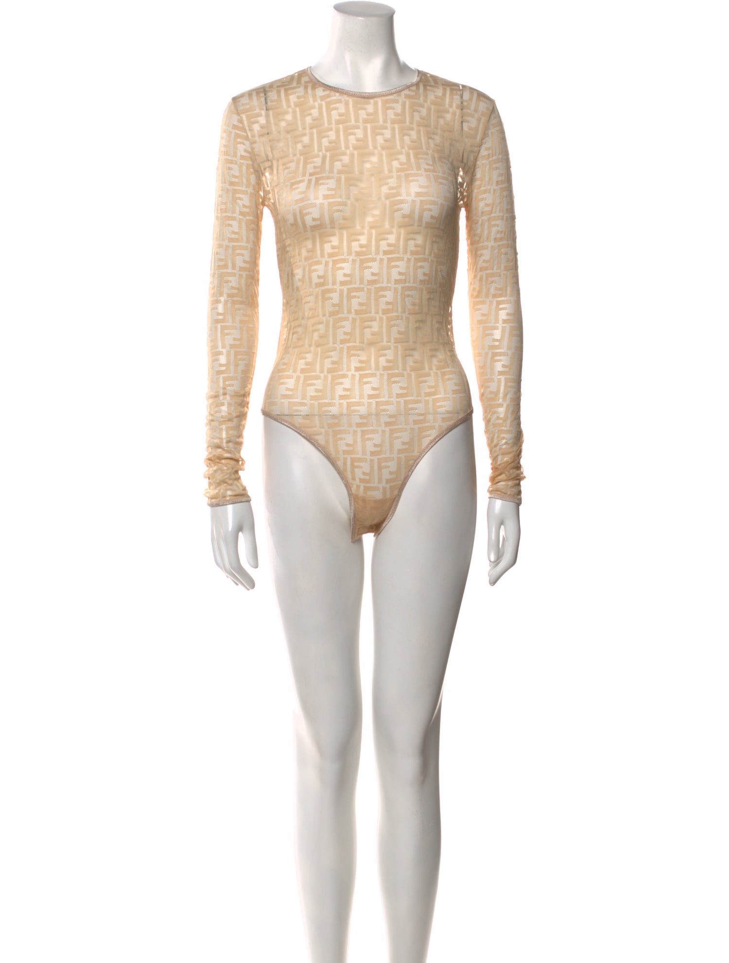 Fendi Crew Neck Long Sleeve Bodysuit