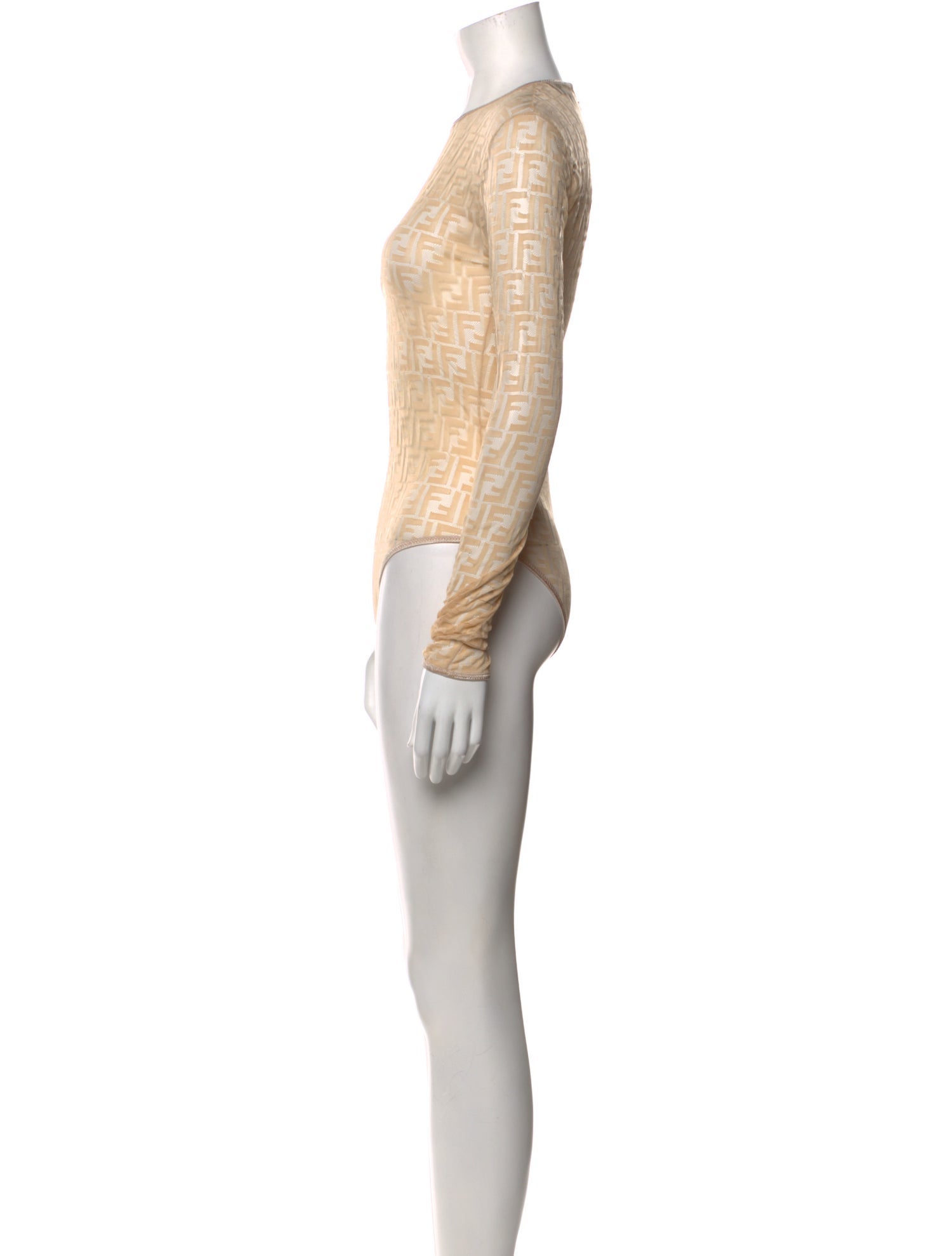 Fendi Crew Neck Long Sleeve Bodysuit