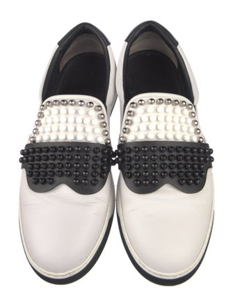 Fendi Leather Colorblock Pattern Sneakers