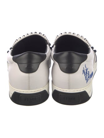 Fendi Leather Colorblock Pattern Sneakers