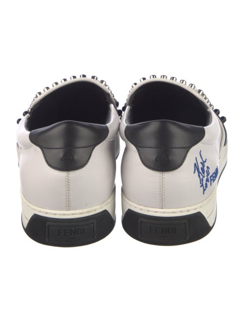 Fendi Leather Colorblock Pattern Sneakers