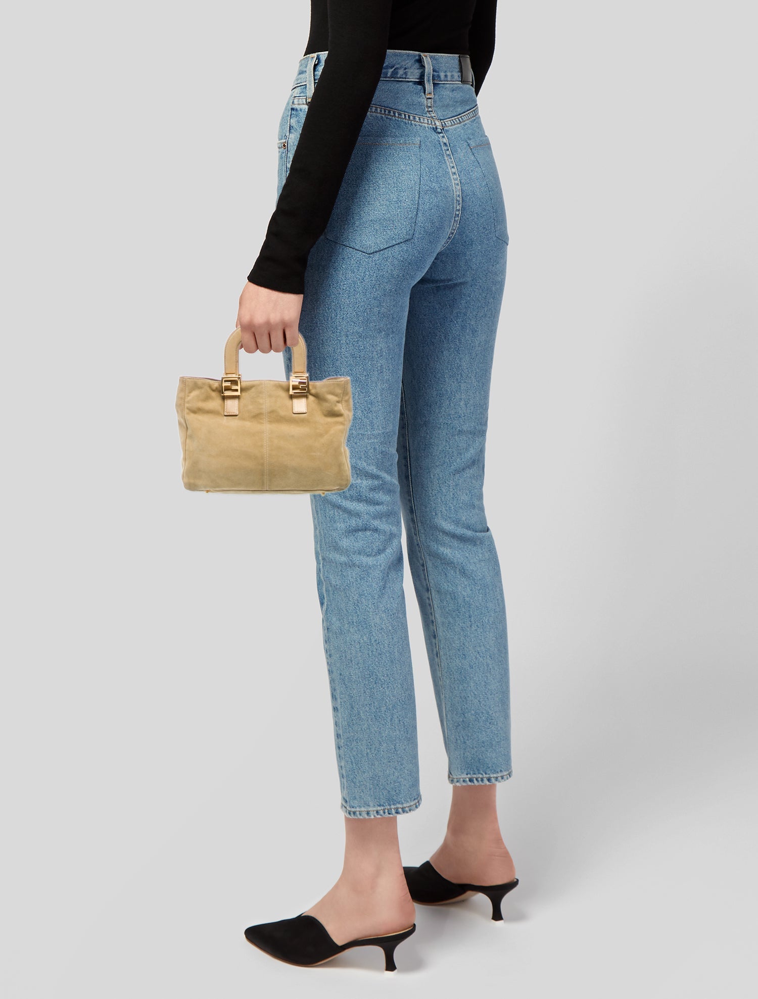 Fendi Suede Top Handle Bag