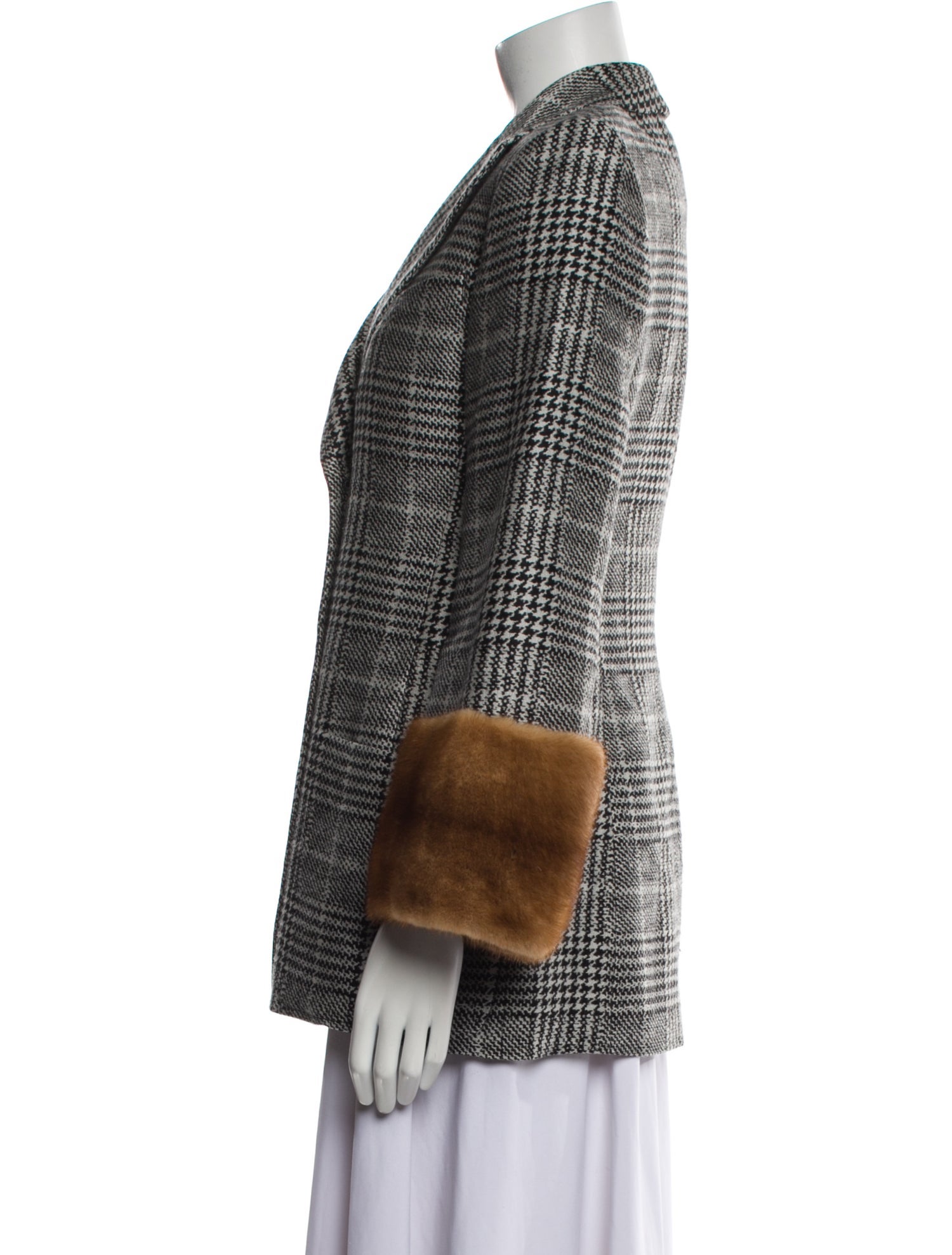 Fendi Wool Houndstooth Print Blazer