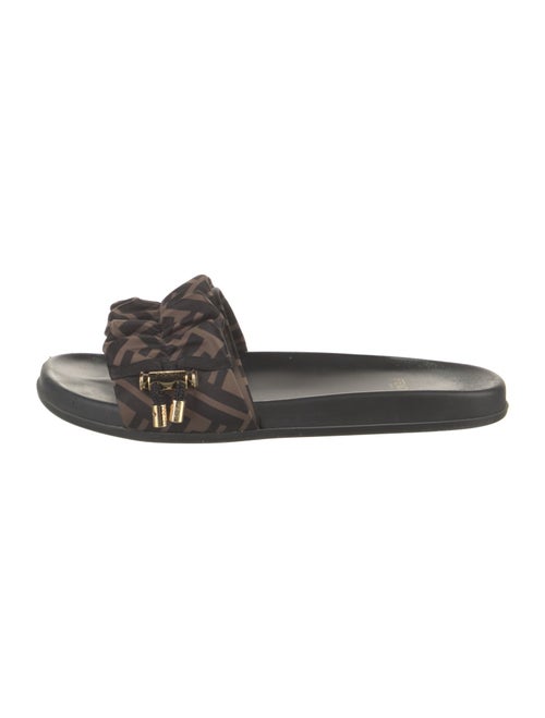 Fendi Zucca FF Logo Satin Slides